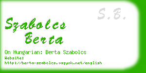 szabolcs berta business card